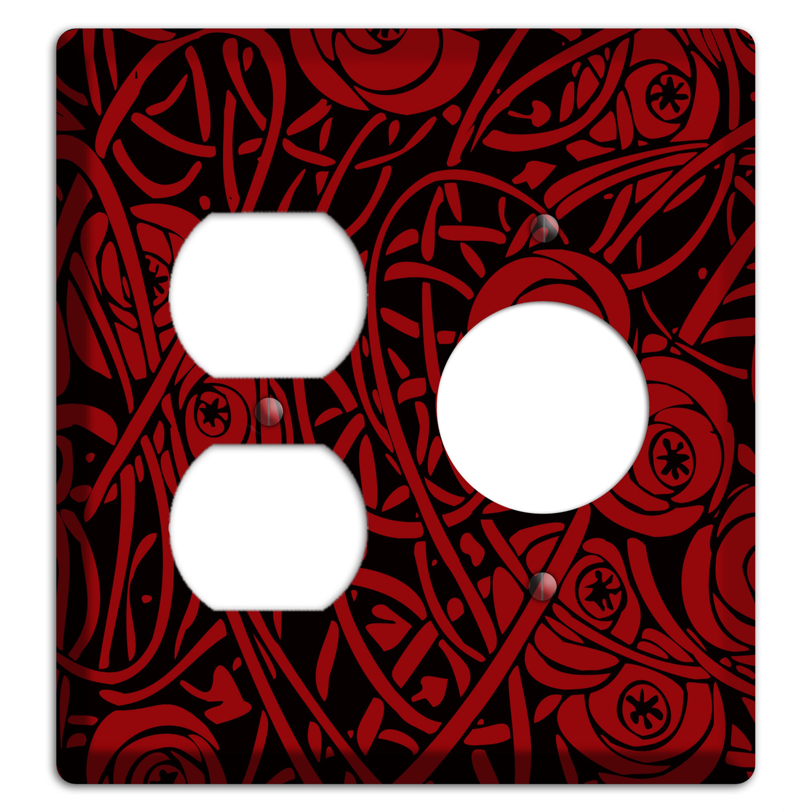 Red Deco Floral Duplex / Receptacle Wallplate