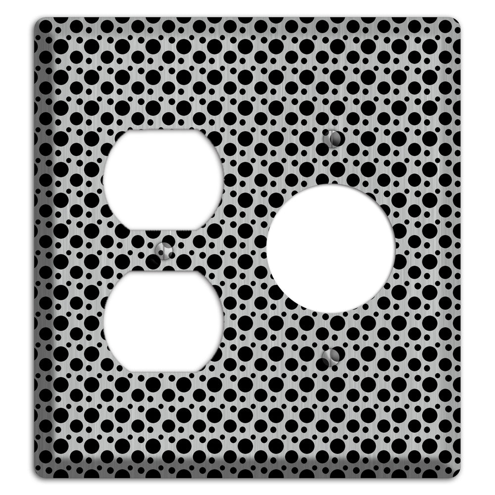 Small and Tiny Polka Dots Stainless Steel Duplex / Receptacle Wallplate