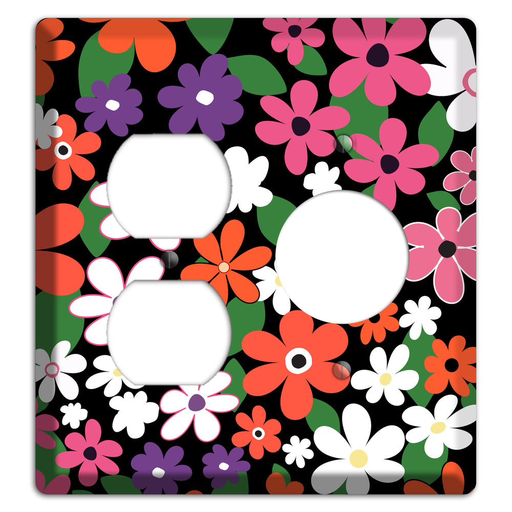 Hippie Flowers Duplex / Receptacle Wallplate