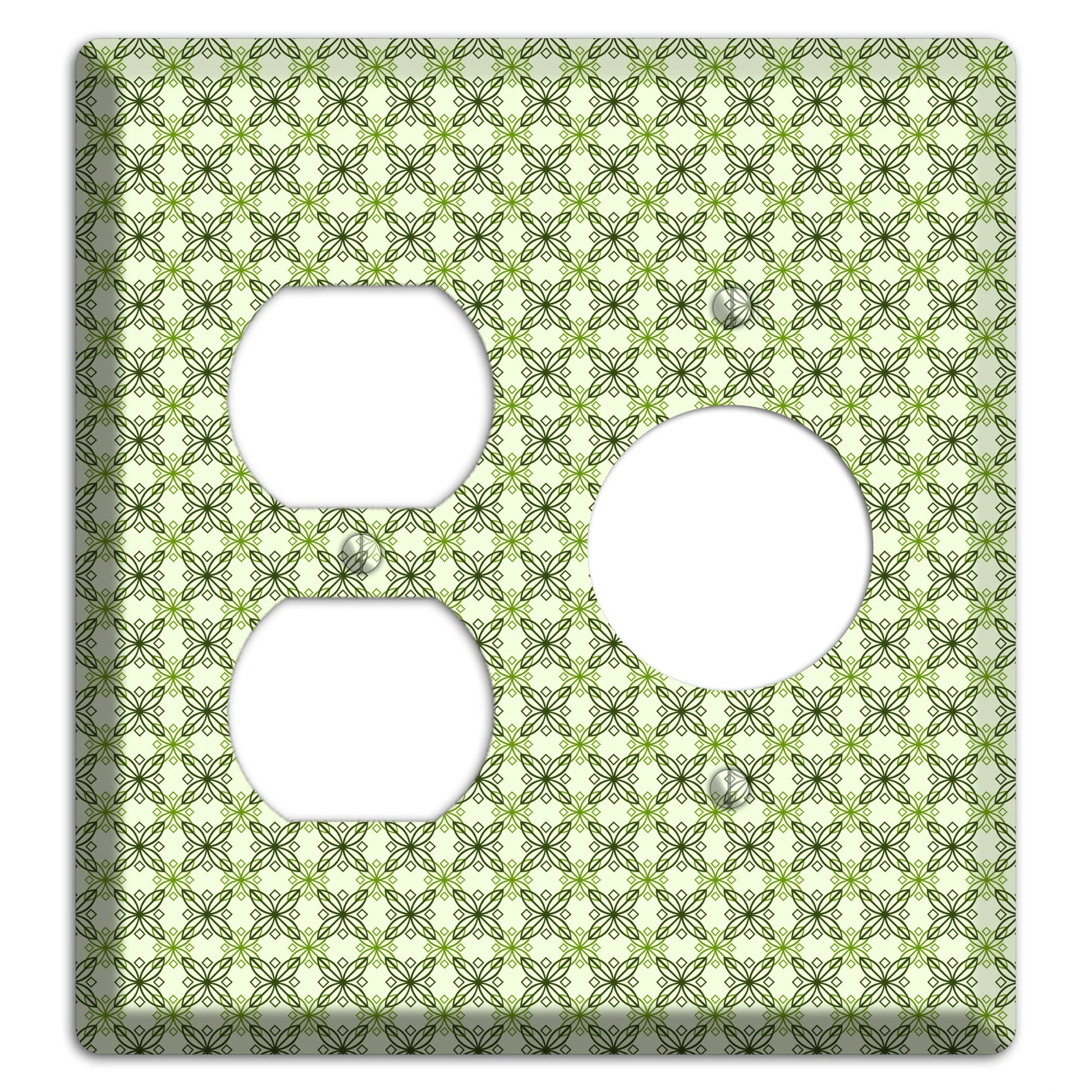 Multi Green Overlain Foulard Duplex / Receptacle Wallplate