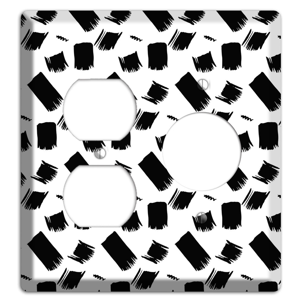 Ink Brushstrokes 8 Duplex / Receptacle Wallplate