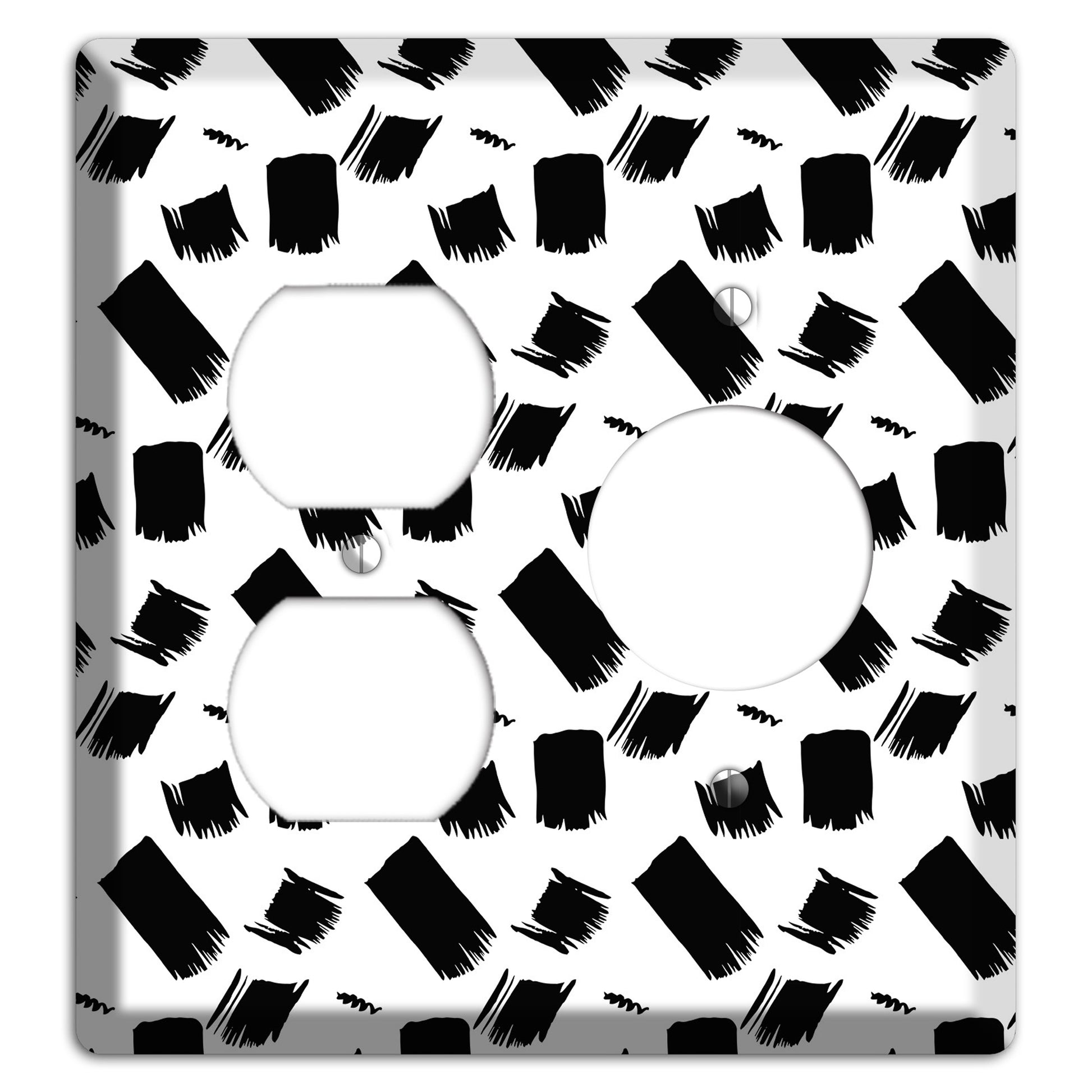 Ink Brushstrokes 8 Duplex / Receptacle Wallplate