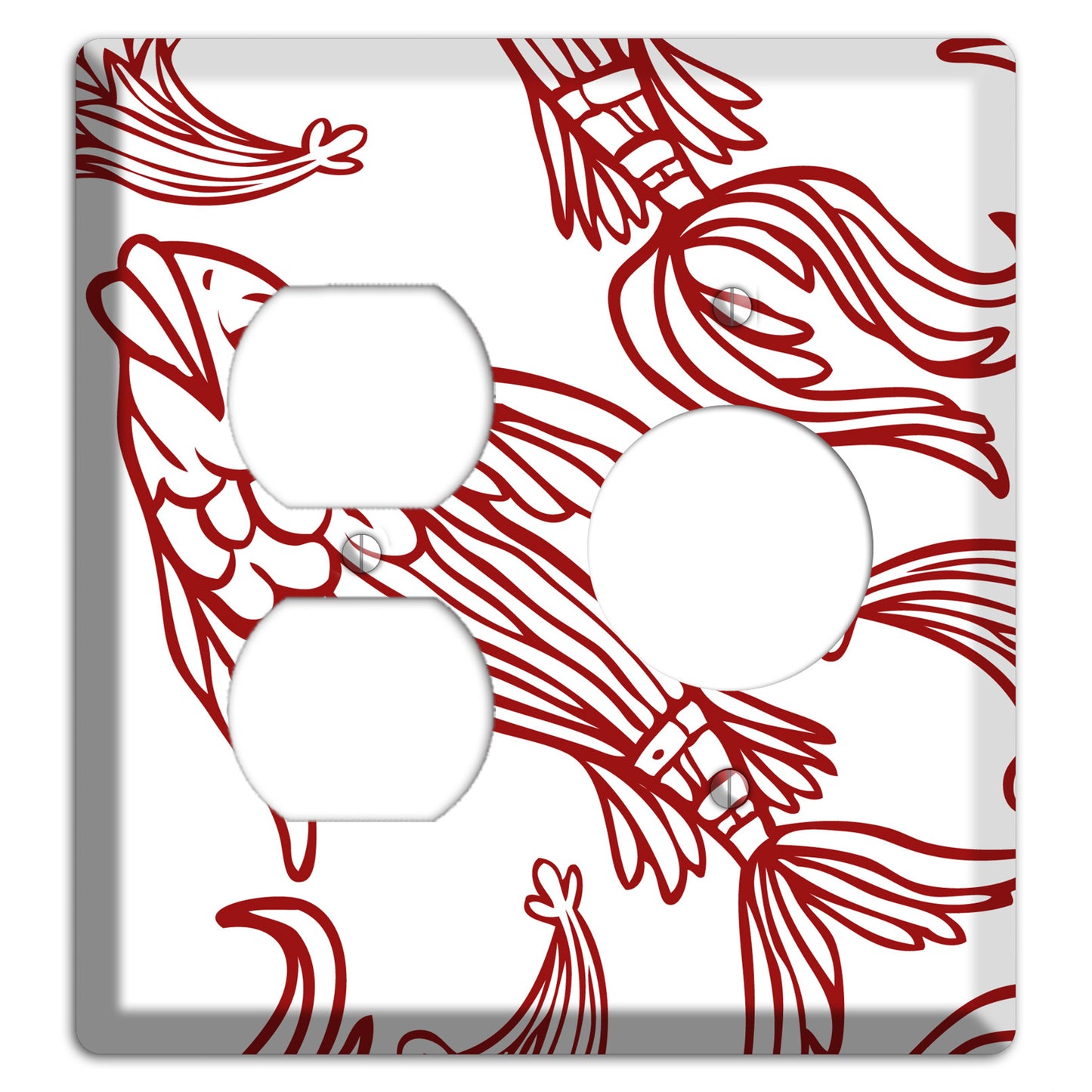 Red and White Koi Duplex / Receptacle Wallplate