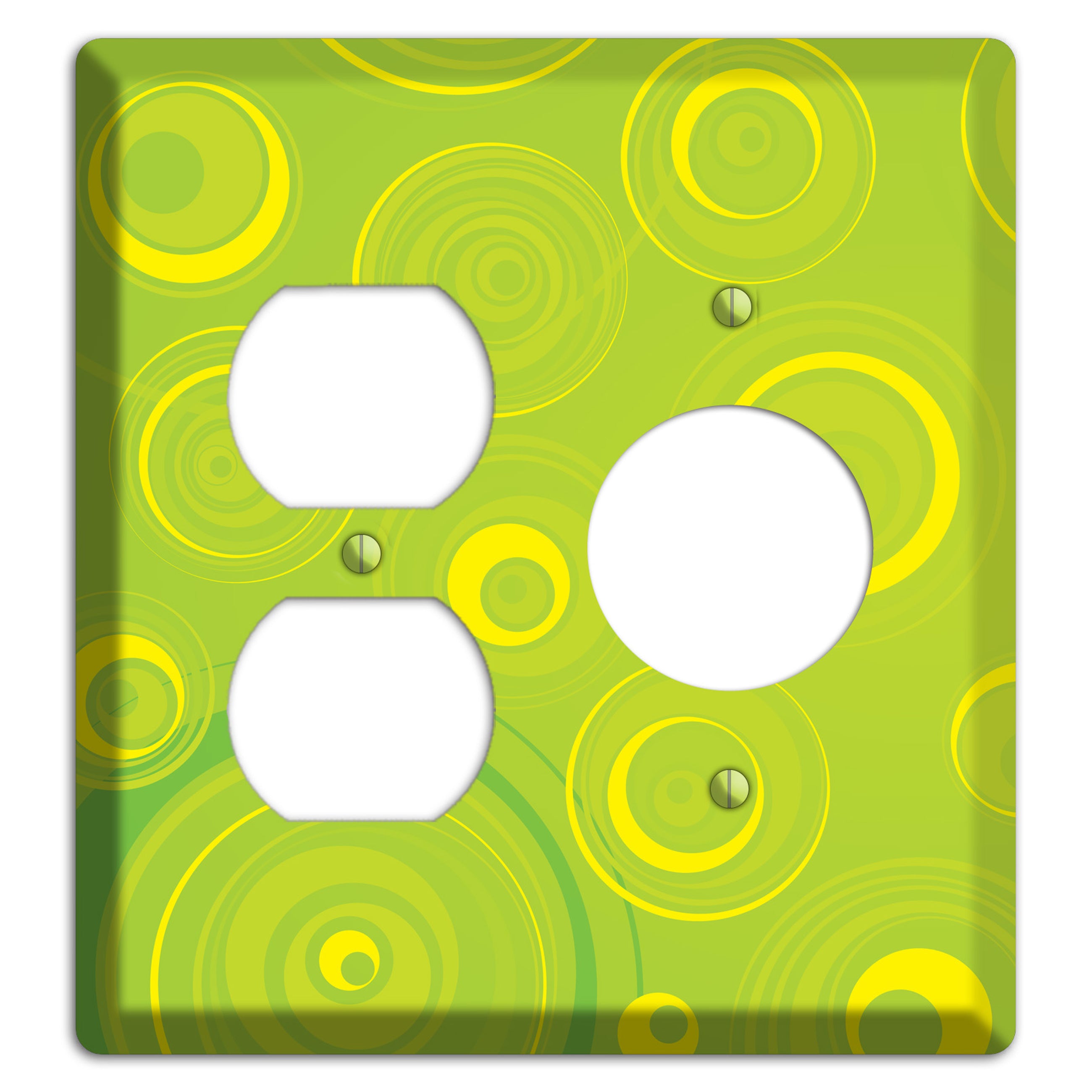 Green-yellow Circles Duplex / Receptacle Wallplate