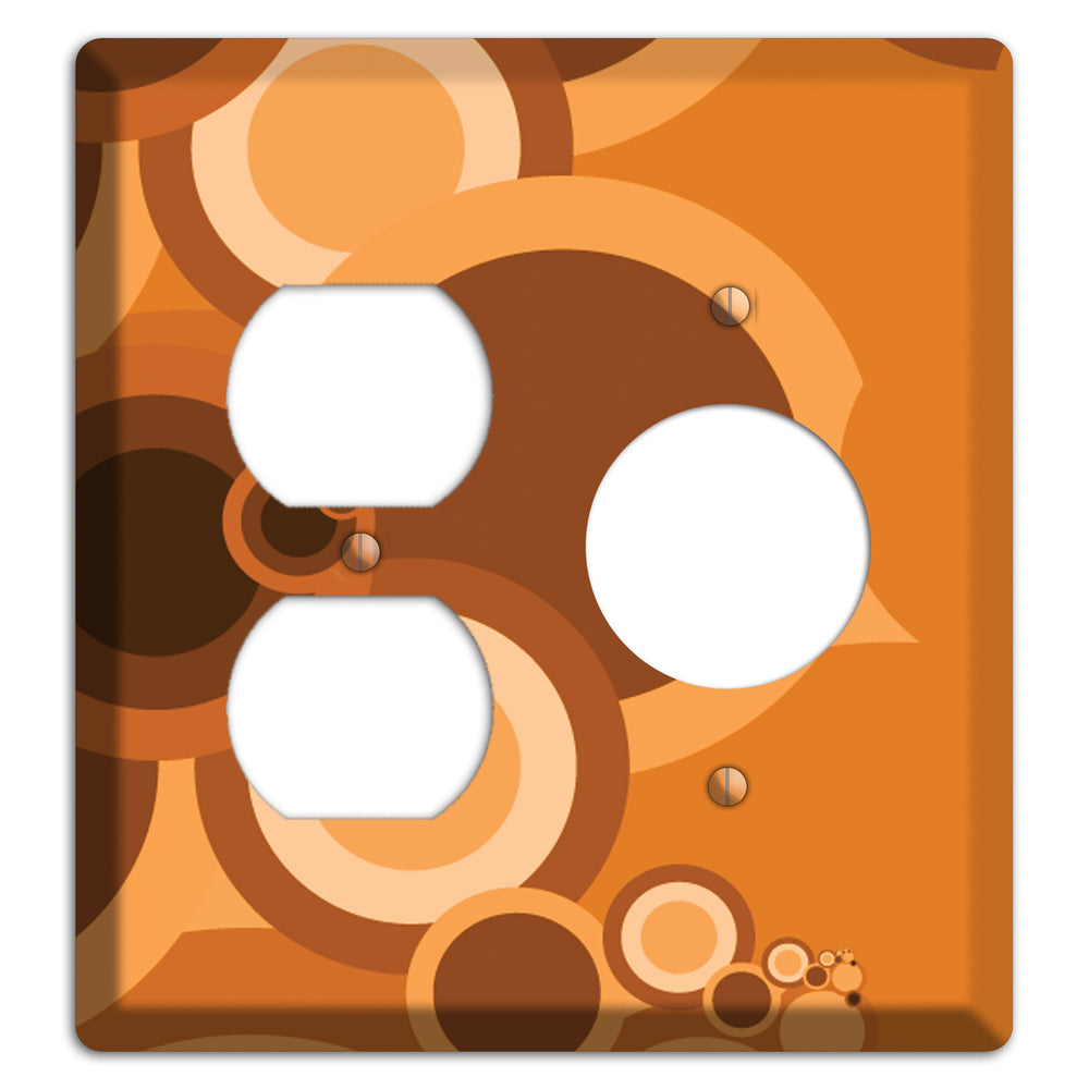 Burnt Orange Circles Duplex / Receptacle Wallplate