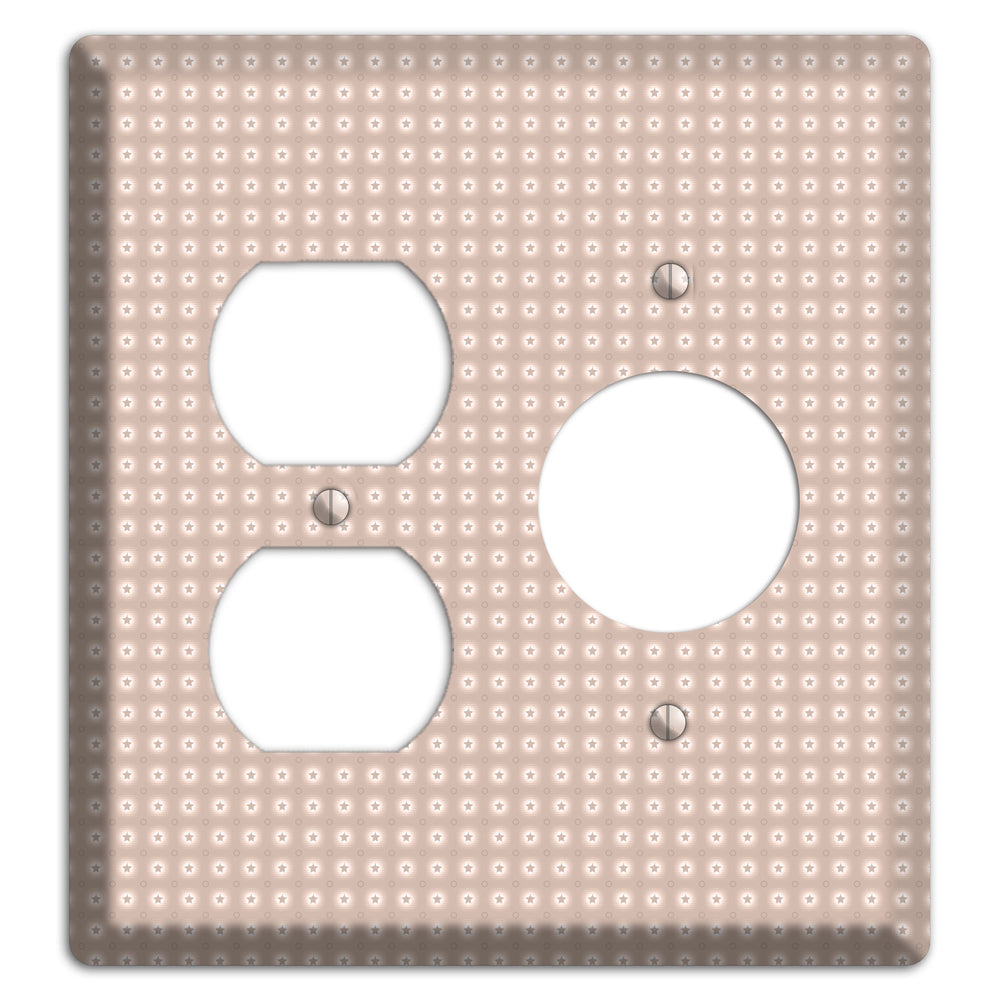 Beige with Circled Stars Duplex / Receptacle Wallplate