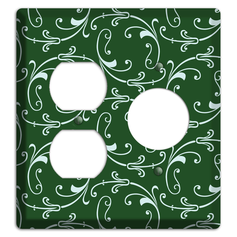 Green Victorian Sprig Duplex / Receptacle Wallplate