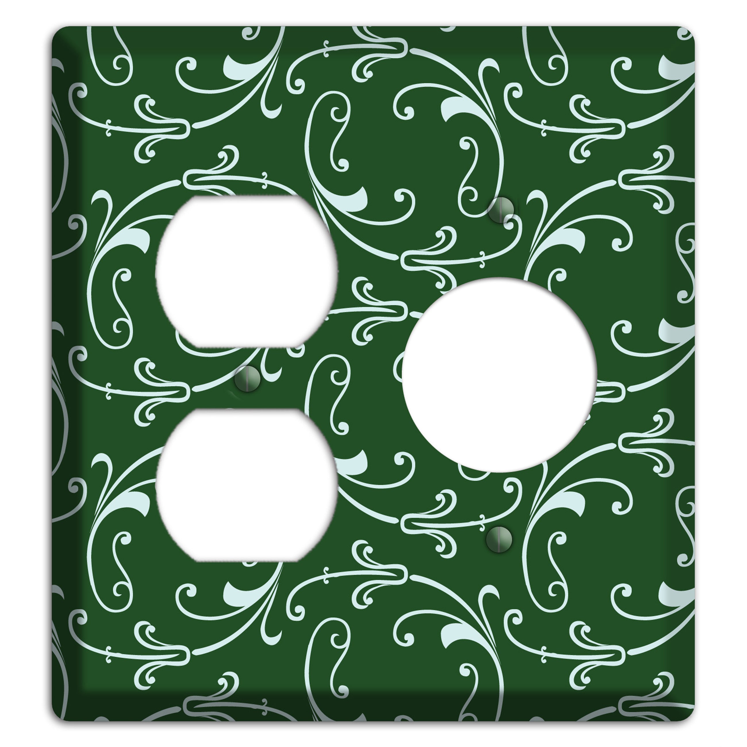 Green Victorian Sprig Duplex / Receptacle Wallplate