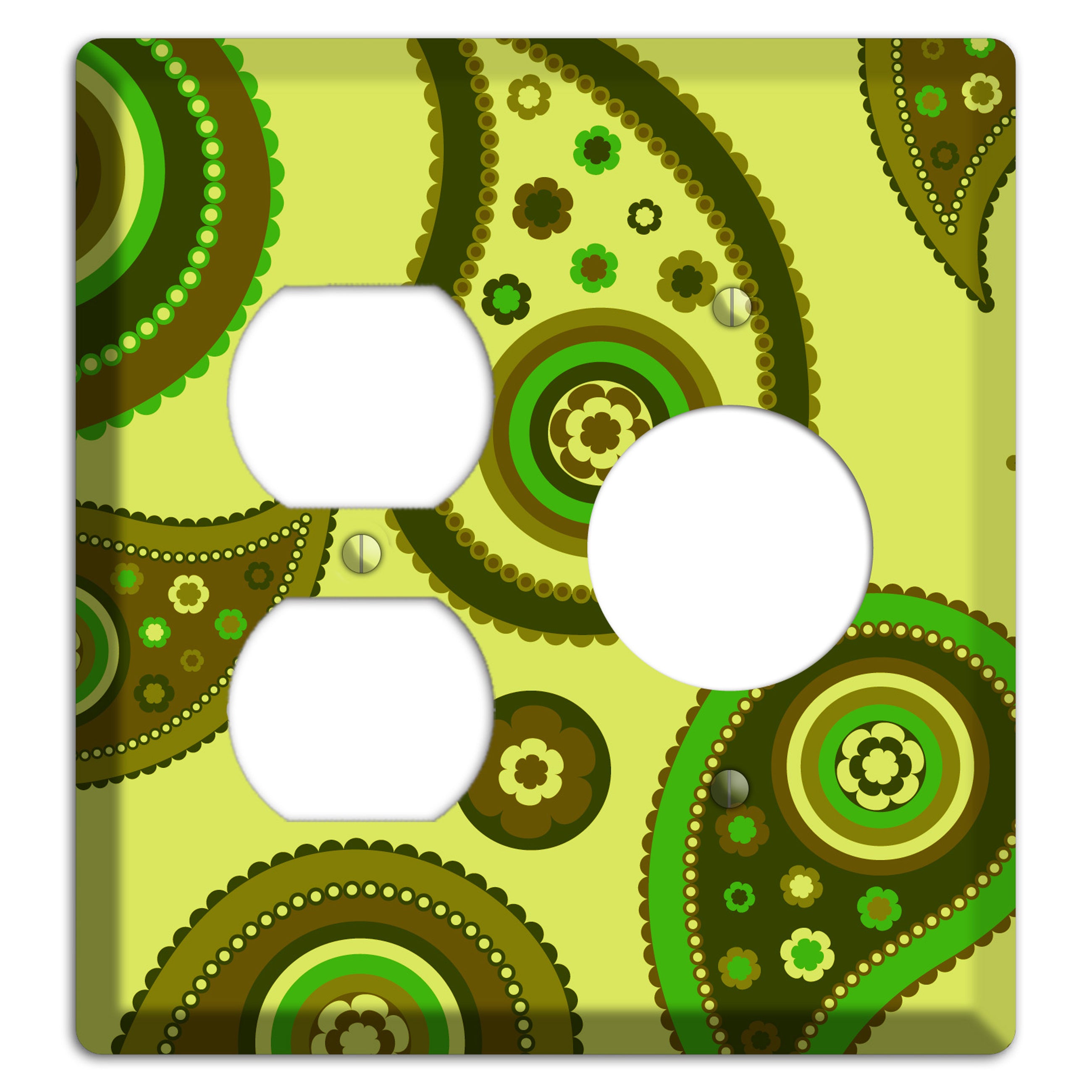 Bright Green Paisley Duplex / Receptacle Wallplate