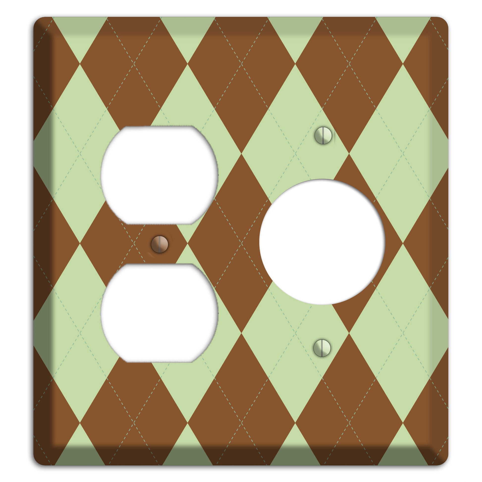 Brown Argyle Duplex / Receptacle Wallplate