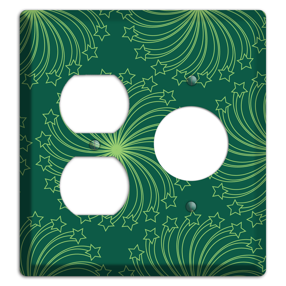 Multi Green Star Swirl Duplex / Receptacle Wallplate