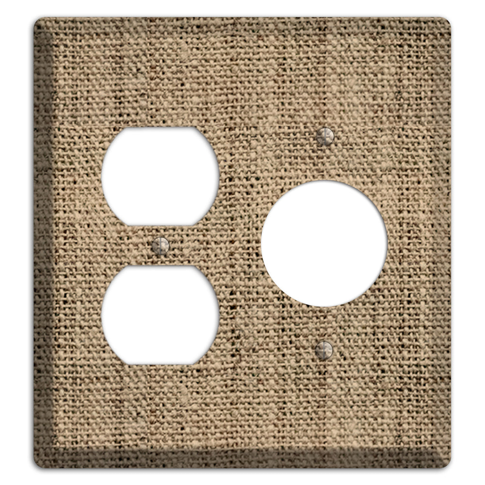 Donkey Brown Burlap Duplex / Receptacle Wallplate