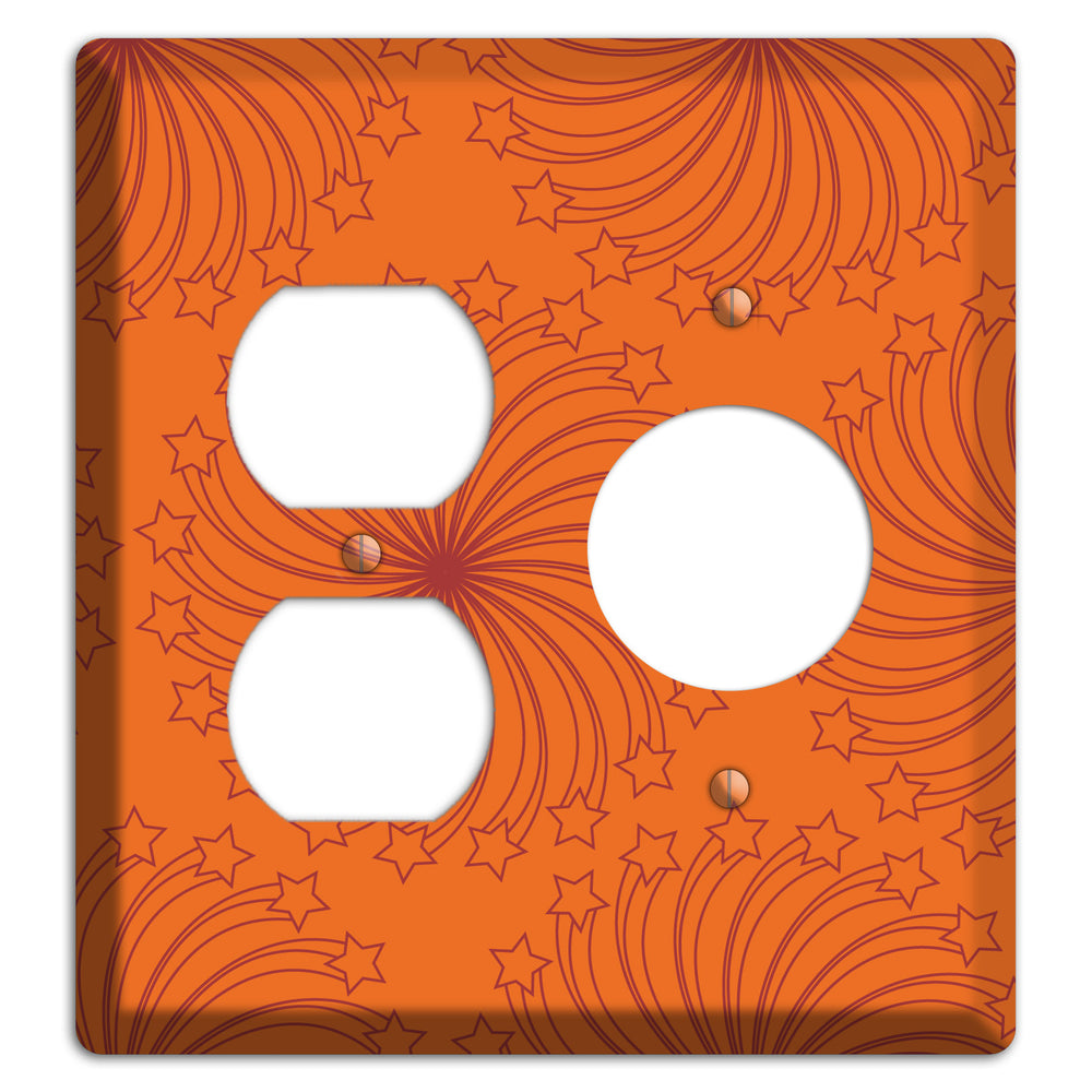 Multi Orange Star Swirl Duplex / Receptacle Wallplate