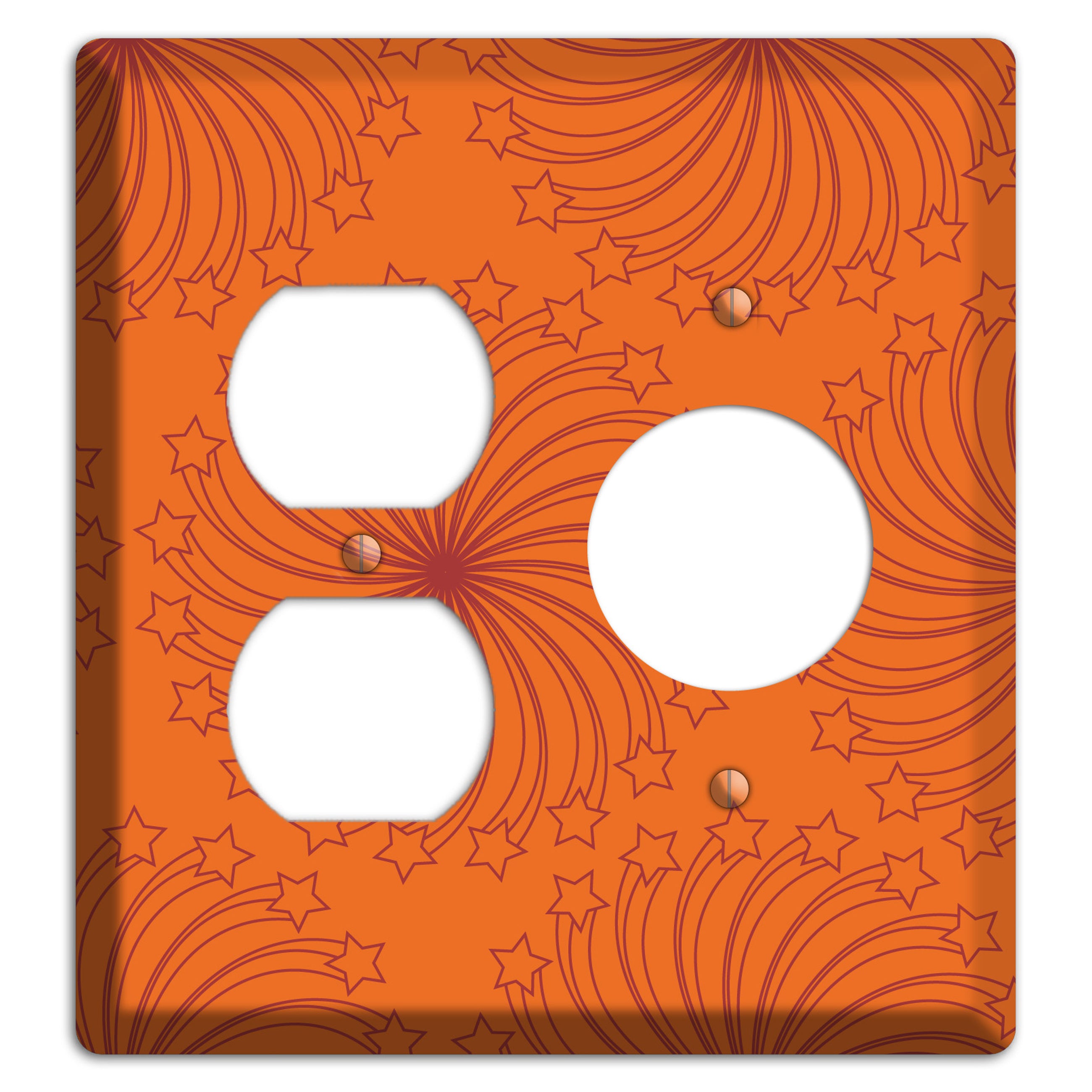 Multi Orange Star Swirl Duplex / Receptacle Wallplate