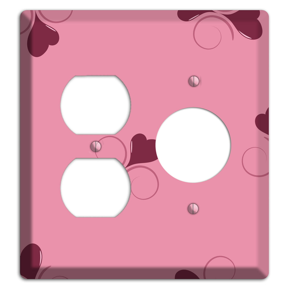 Pink with Hearts Duplex / Receptacle Wallplate