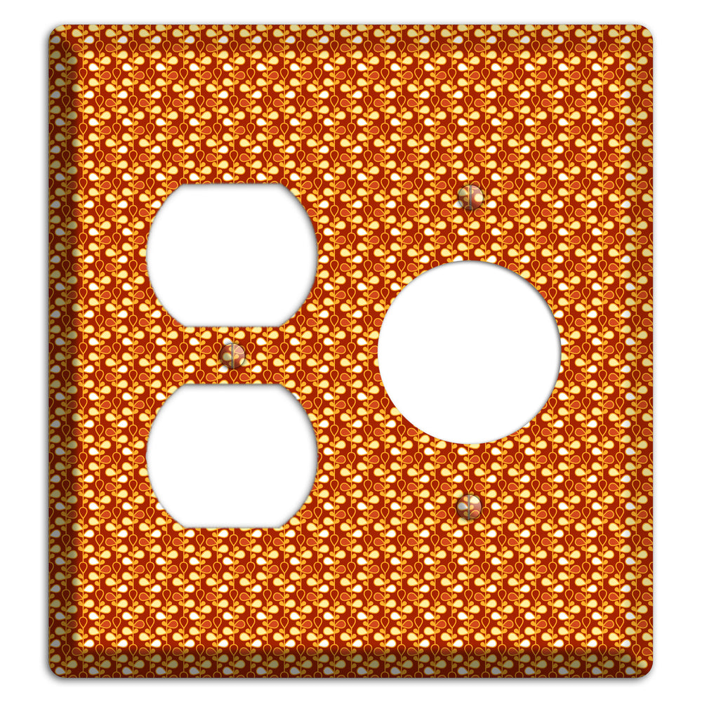 Tiny Maroon Teardrop Vine Duplex / Receptacle Wallplate