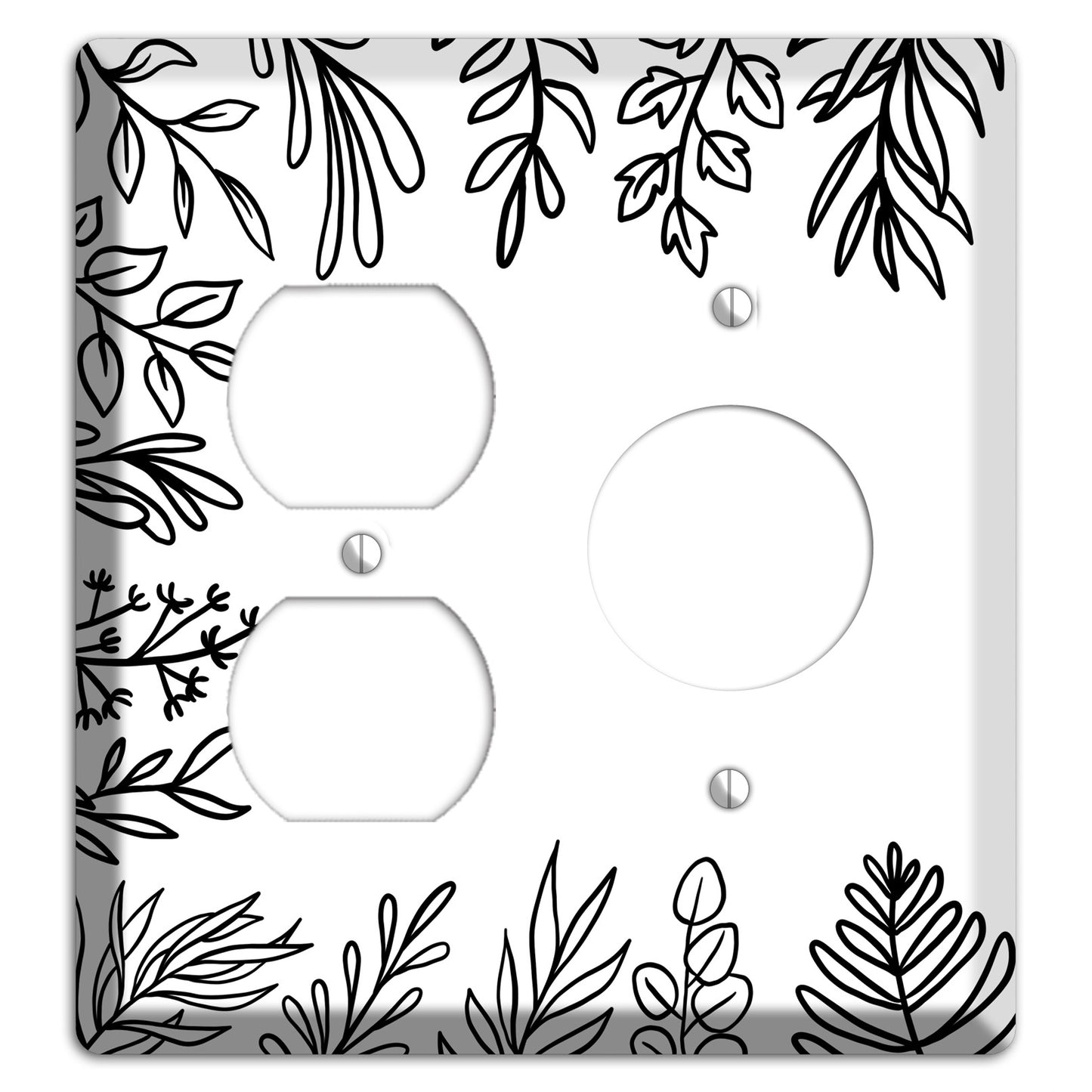 Hand-Drawn Floral 39 Duplex / Receptacle Wallplate