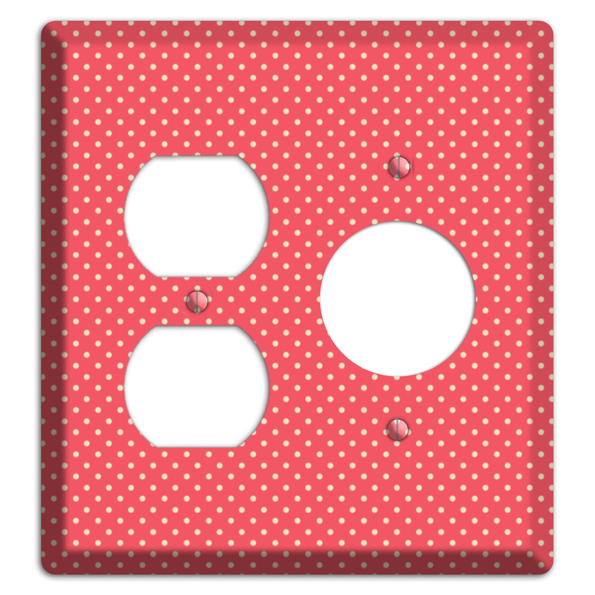 Multi Pink Tiny Polka Dots Duplex / Receptacle Wallplate