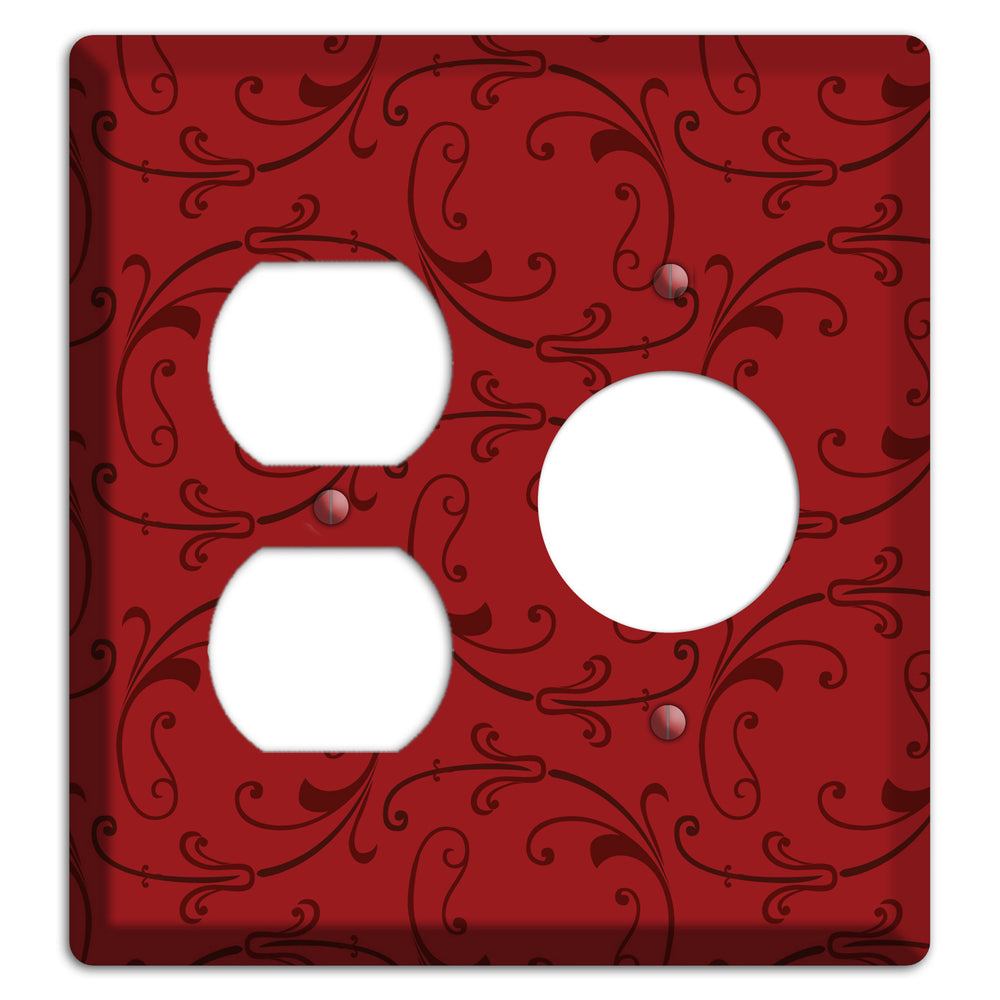 Red Victorian Sprig Duplex / Receptacle Wallplate