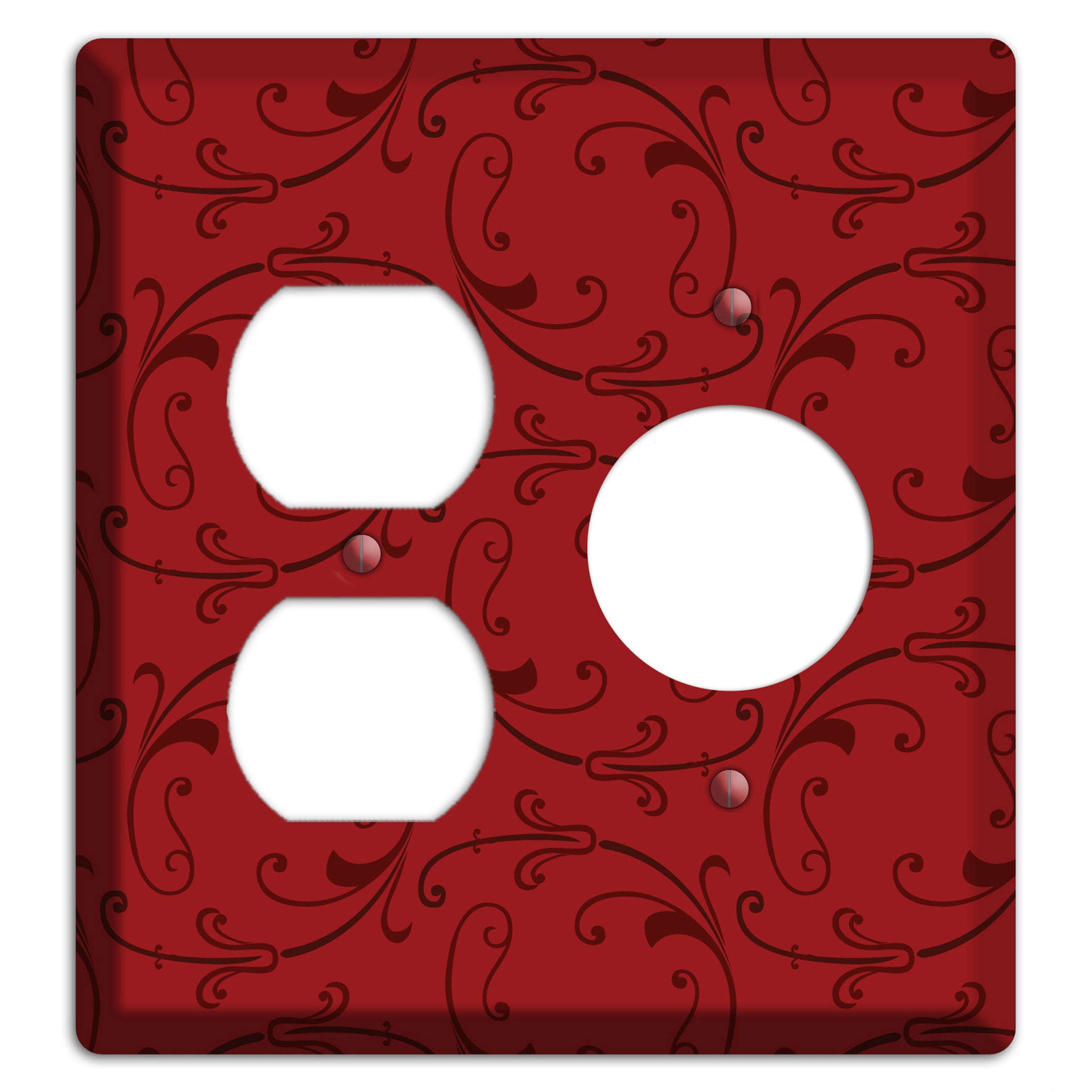 Red Victorian Sprig Duplex / Receptacle Wallplate