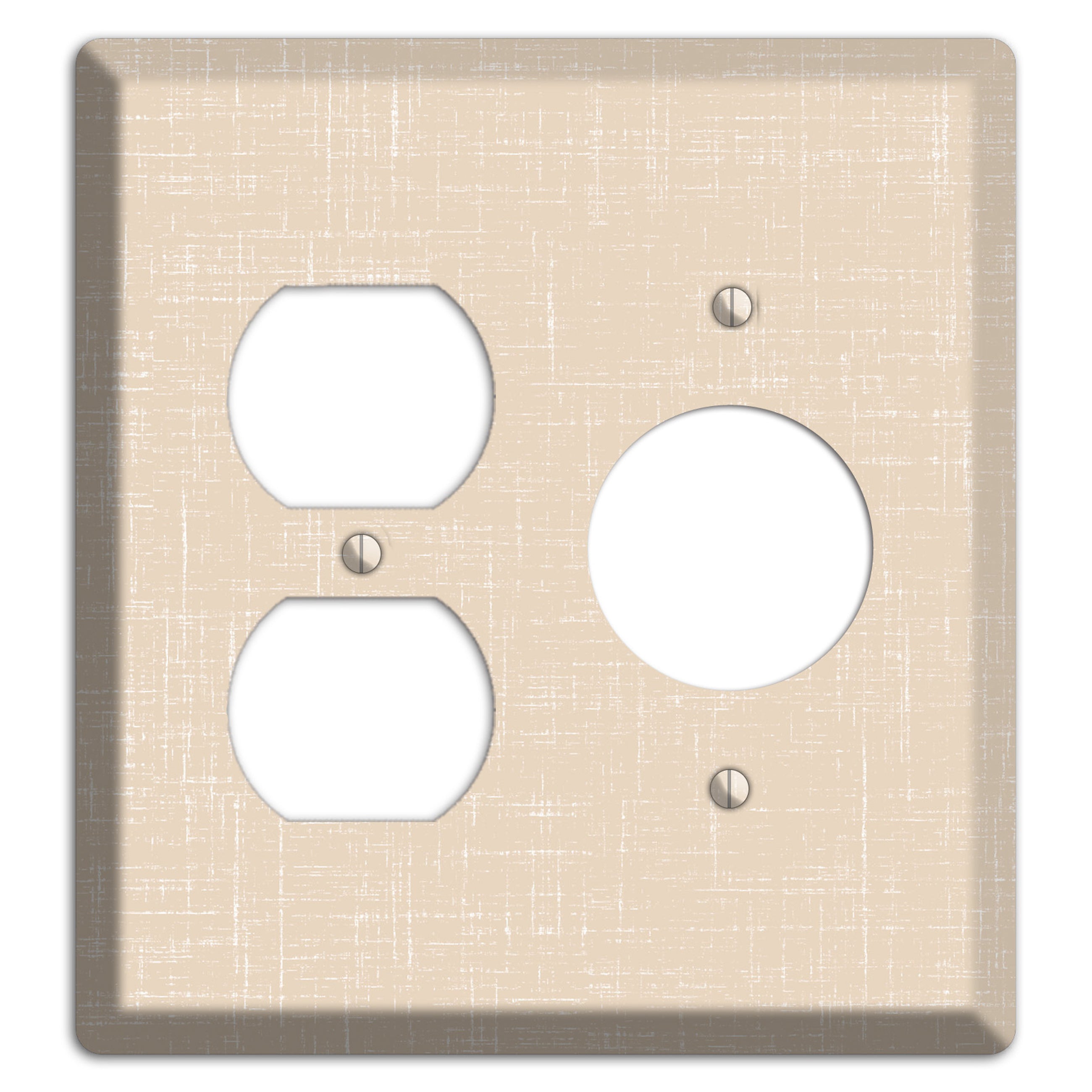 Double Spanish White Neutral Texture Duplex / Receptacle Wallplate