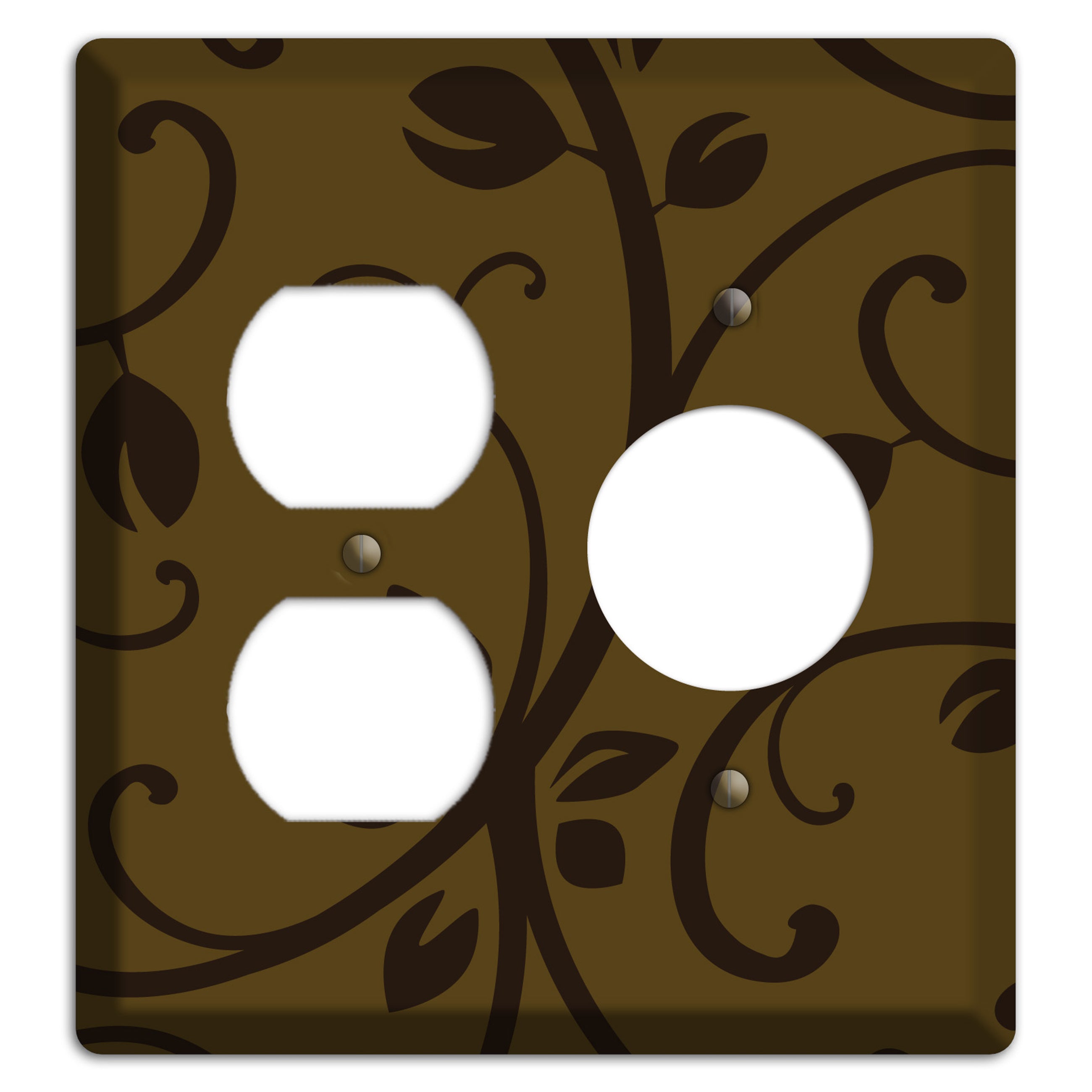 Brown Bud Sprig Duplex / Receptacle Wallplate