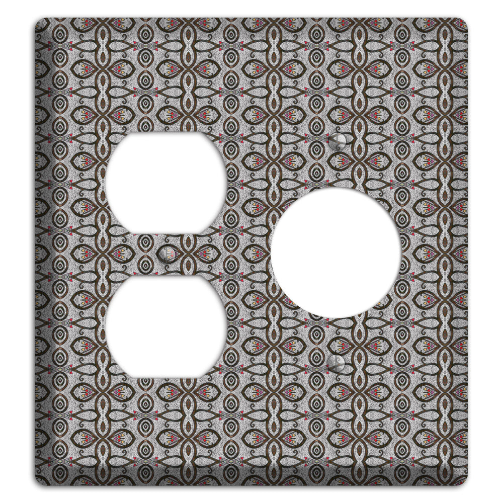 Grey Tapestry Duplex / Receptacle Wallplate