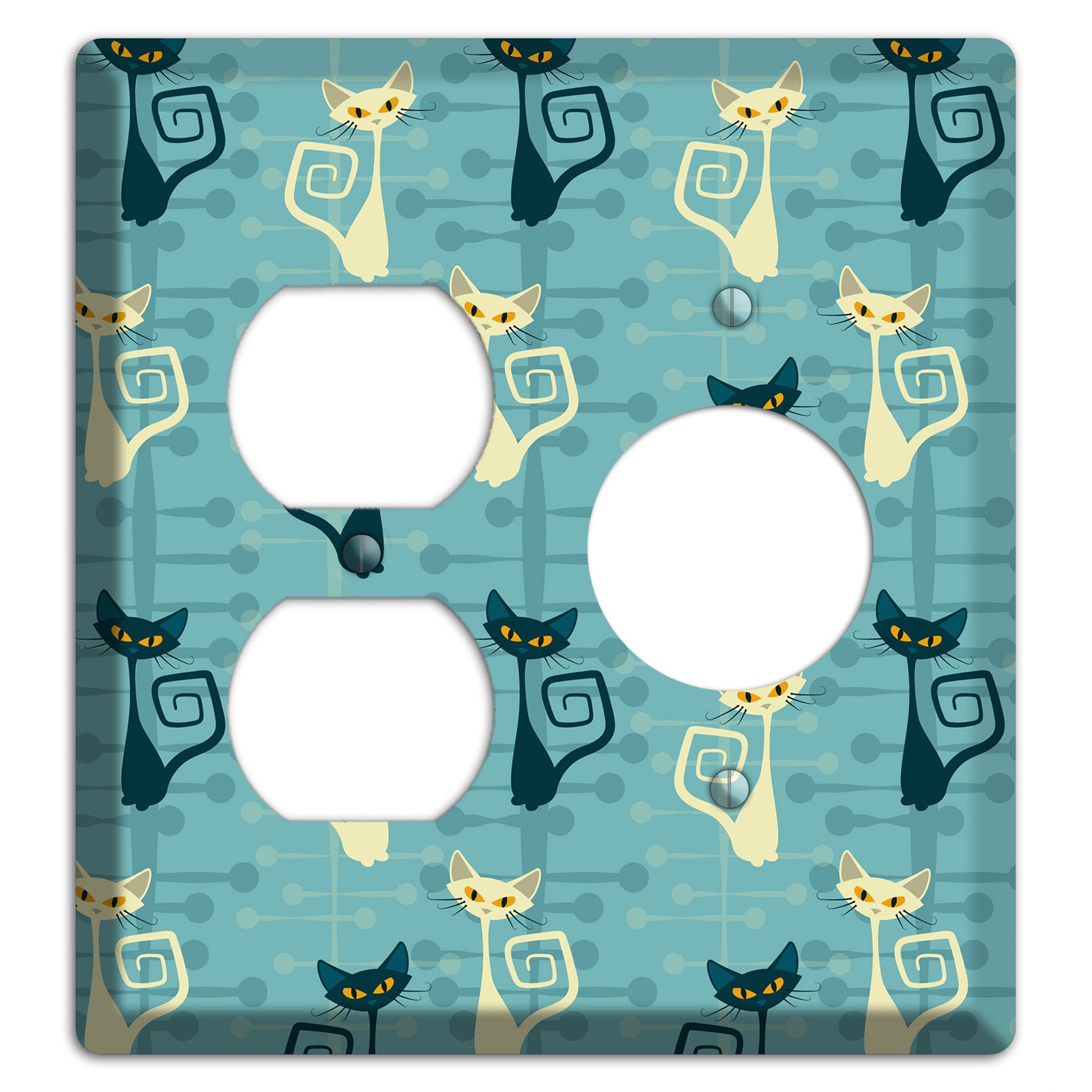 Black and Yellow Kitties Duplex / Receptacle Wallplate