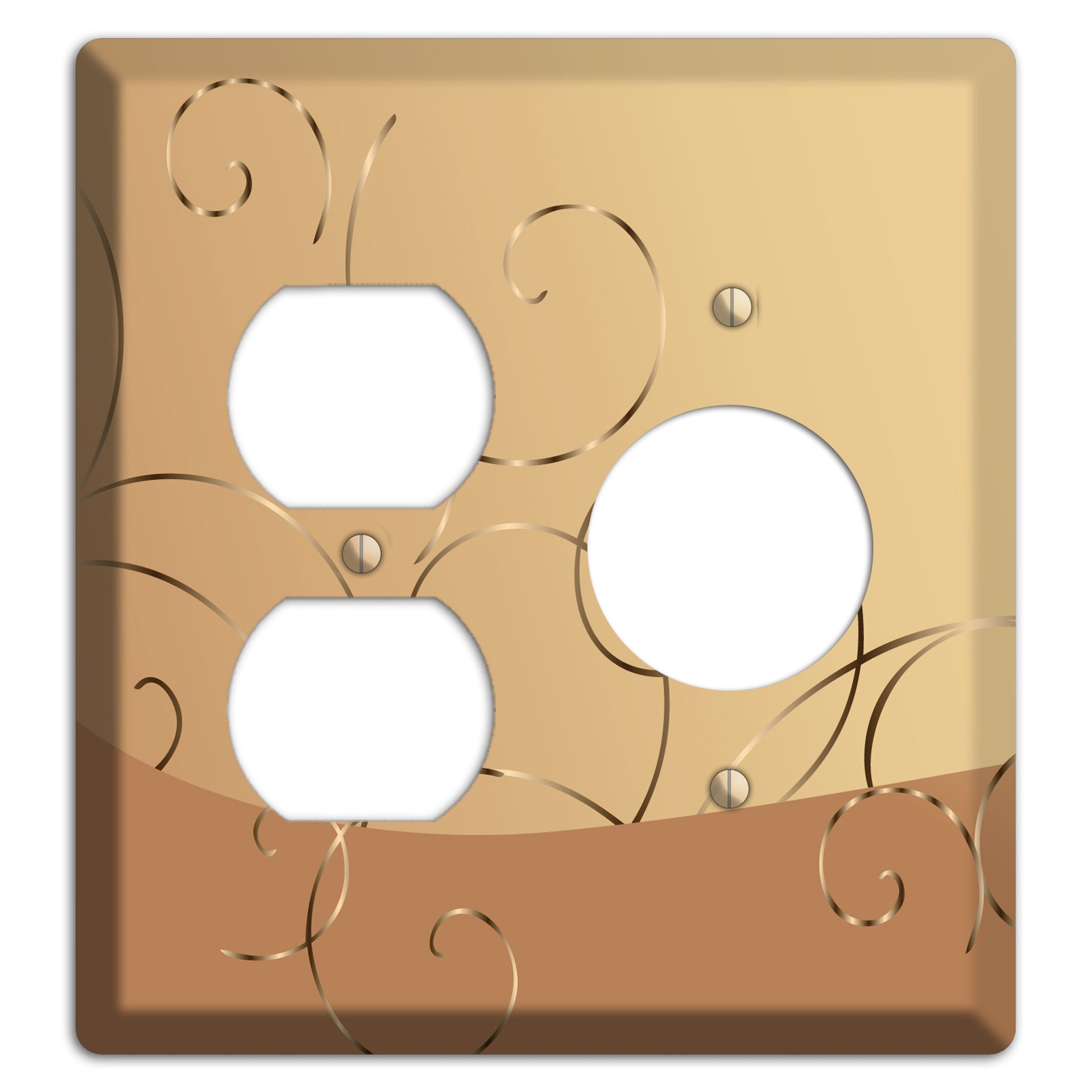 Light Brown and Beige Swirl Duplex / Receptacle Wallplate