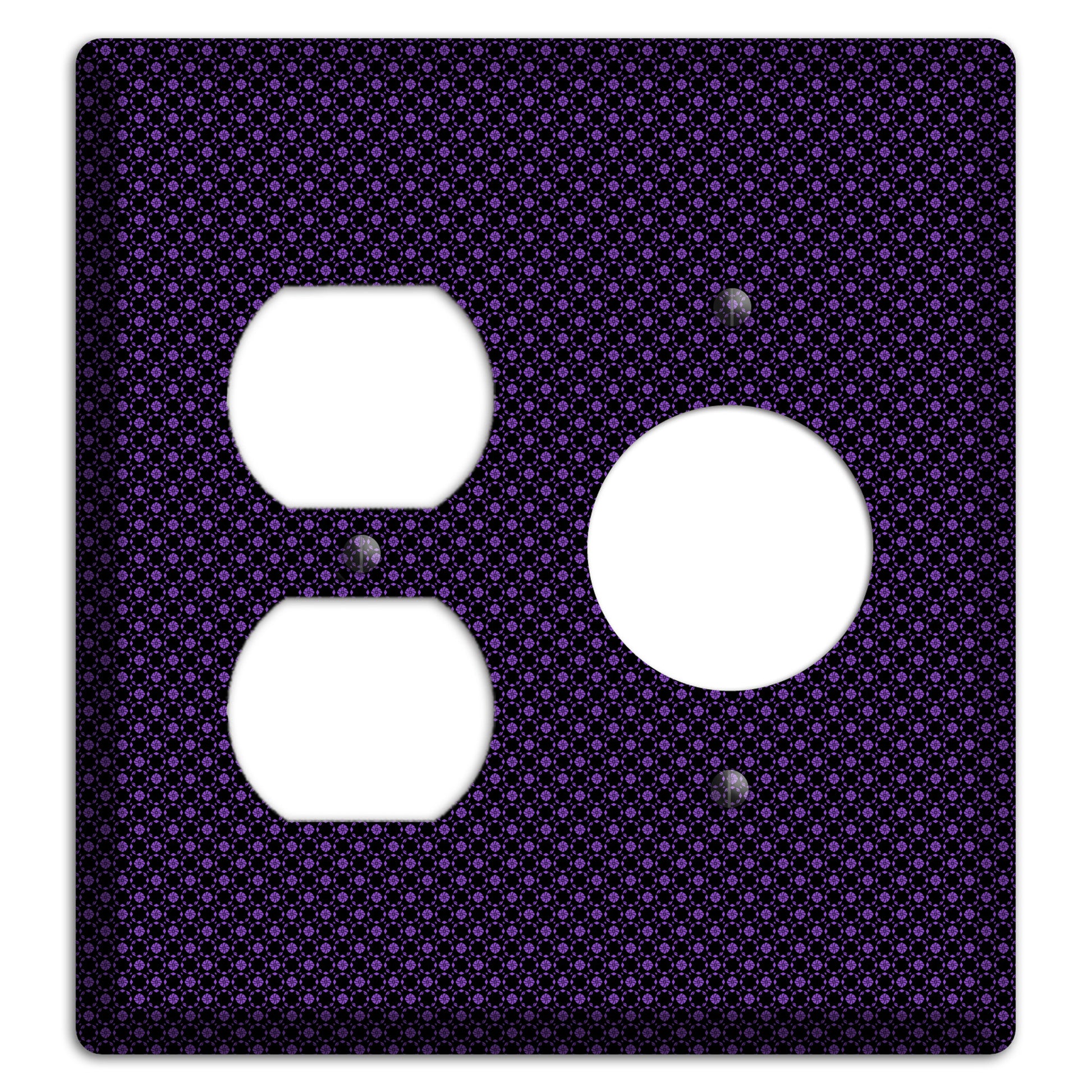 Multi Purple Geometric Duplex / Receptacle Wallplate