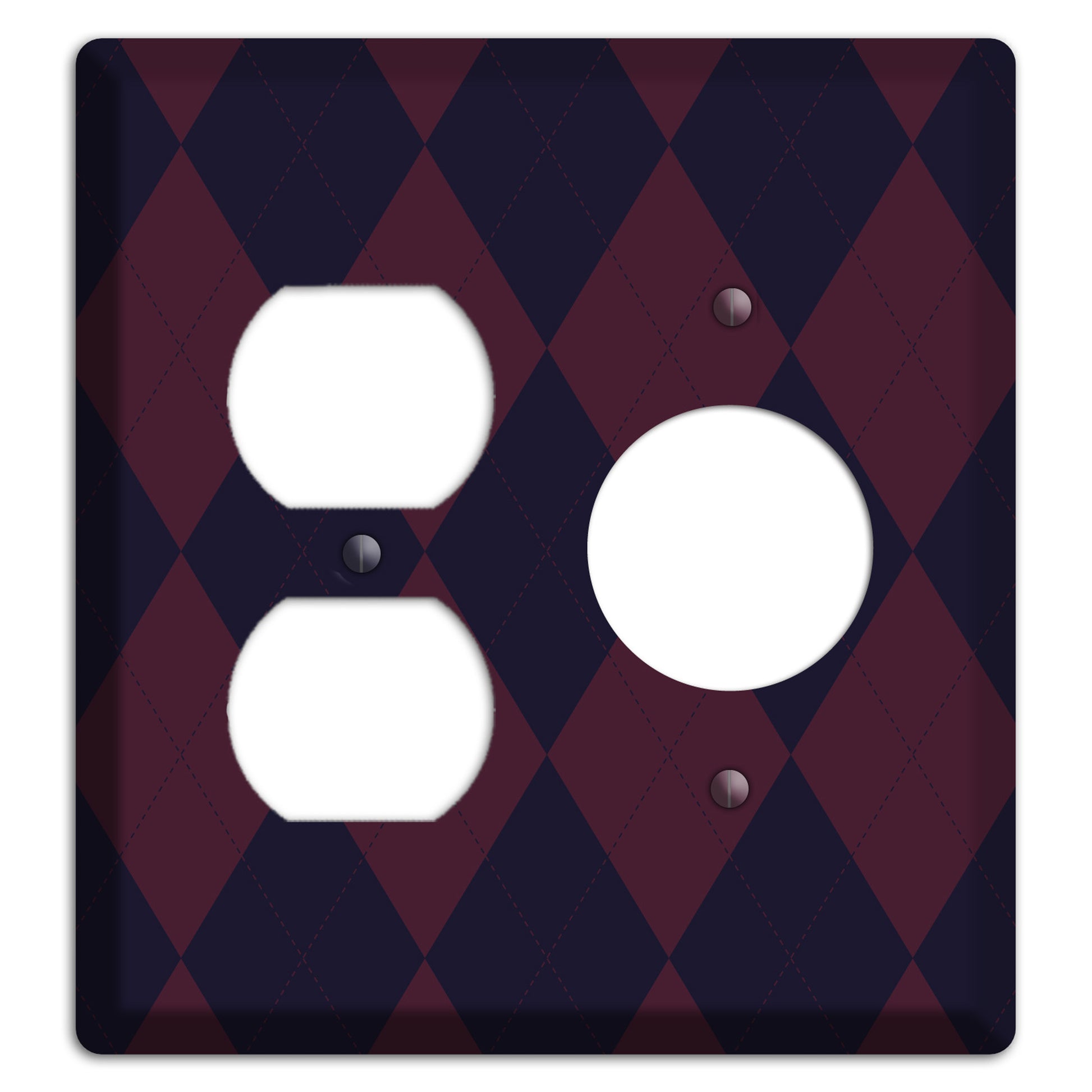 Dark Purple Argyle Duplex / Receptacle Wallplate