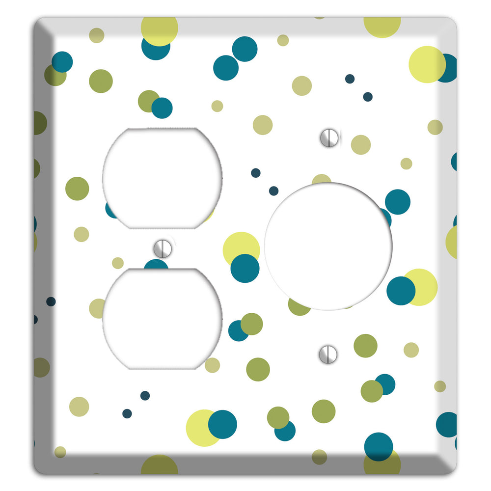 Multi Olive and Jade Small Dots Duplex / Receptacle Wallplate