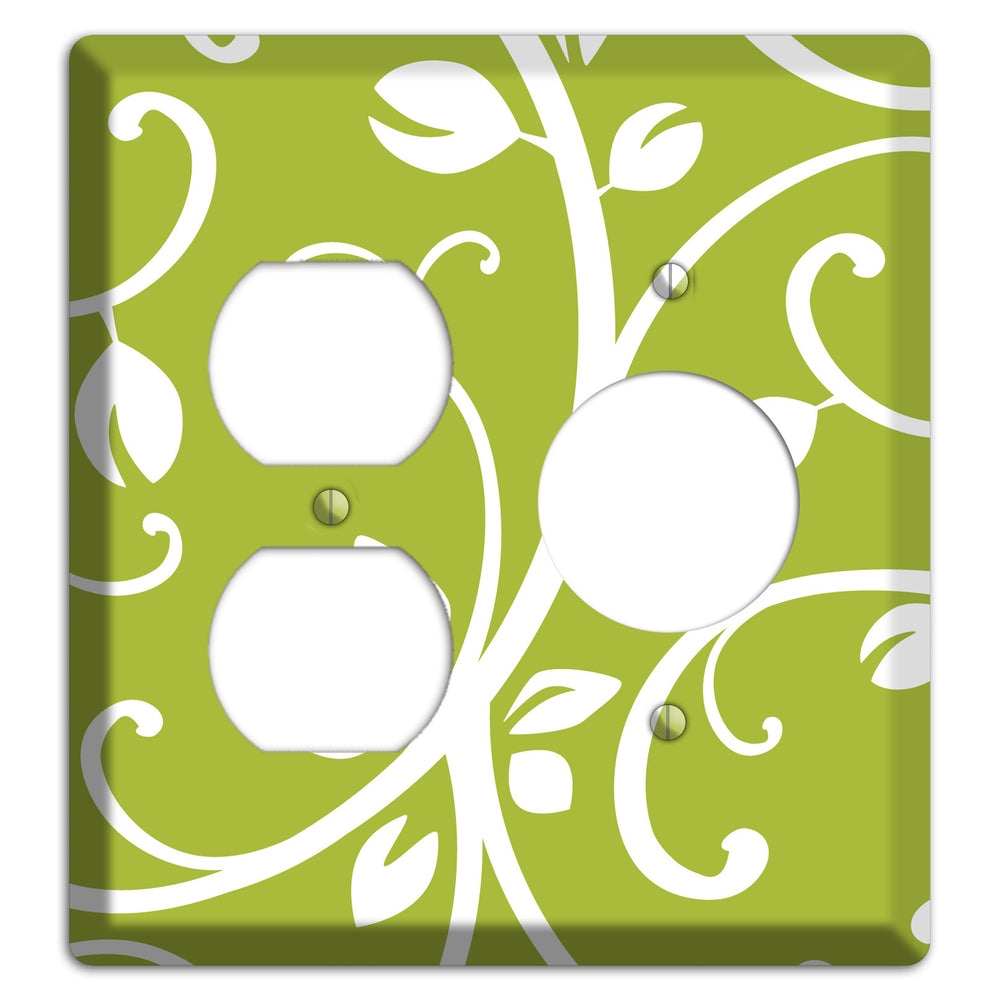Green Bud Sprig Duplex / Receptacle Wallplate