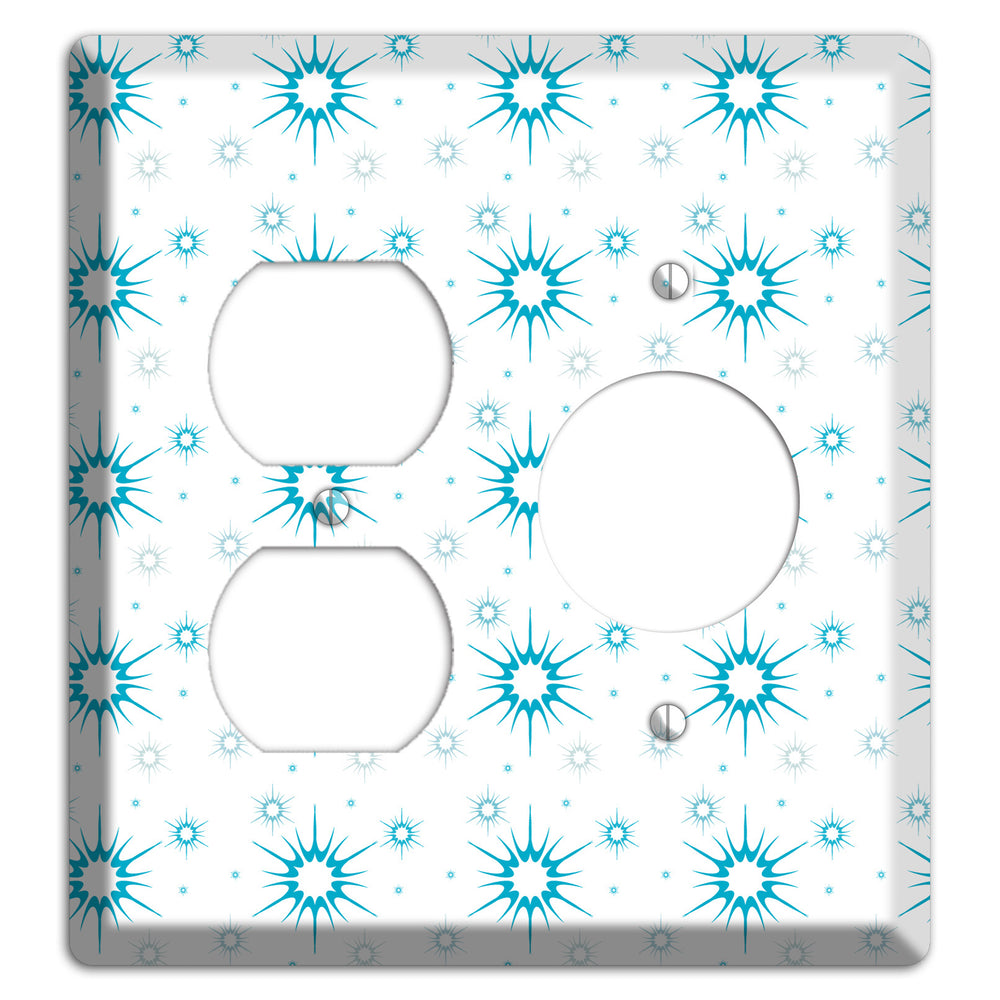 Blue Retro Burst Duplex / Receptacle Wallplate