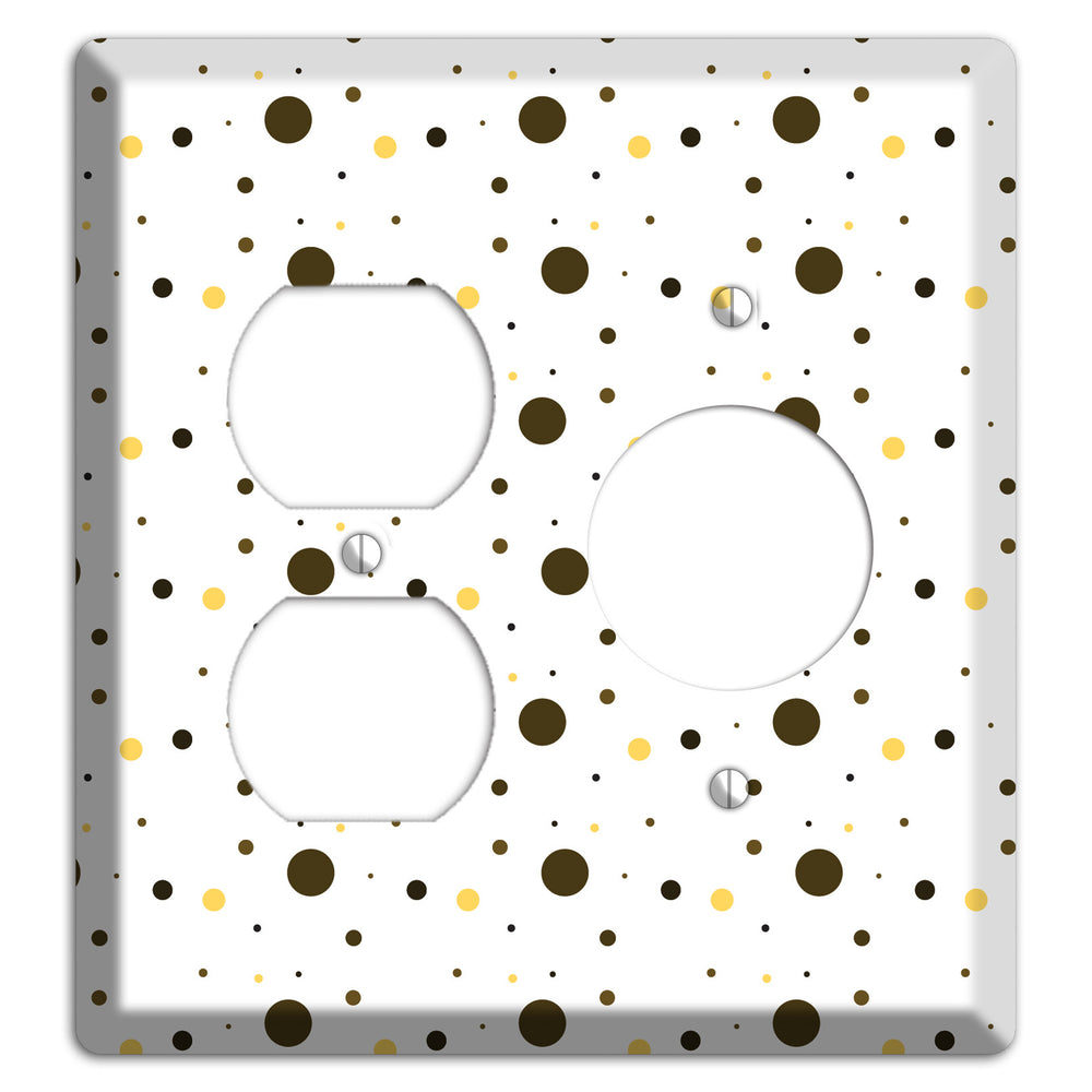 White with Black and Yellow Tiny Dots Duplex / Receptacle Wallplate
