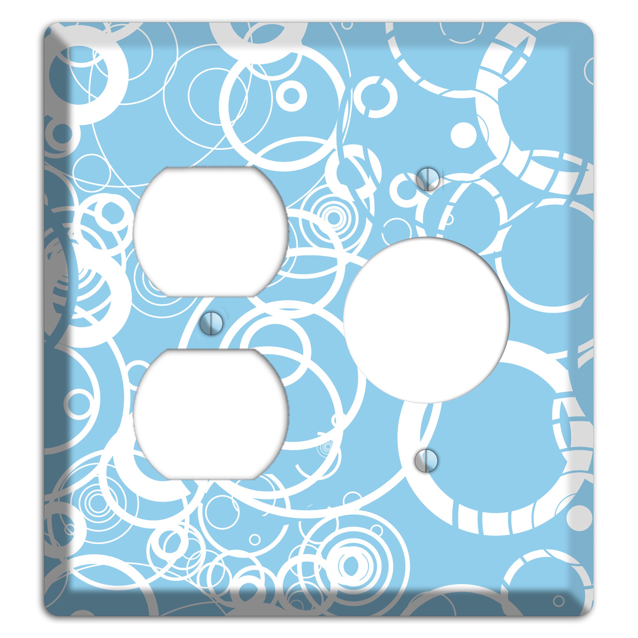 Light Blue Circles Duplex / Receptacle Wallplate