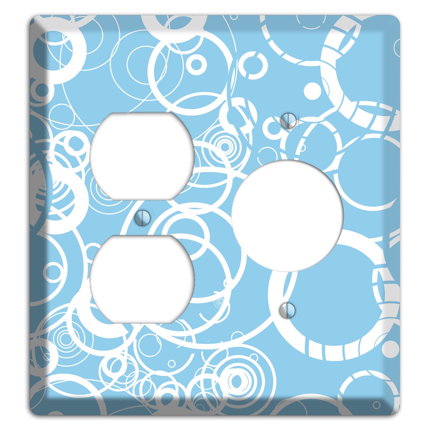 Light Blue Circles Duplex / Receptacle Wallplate