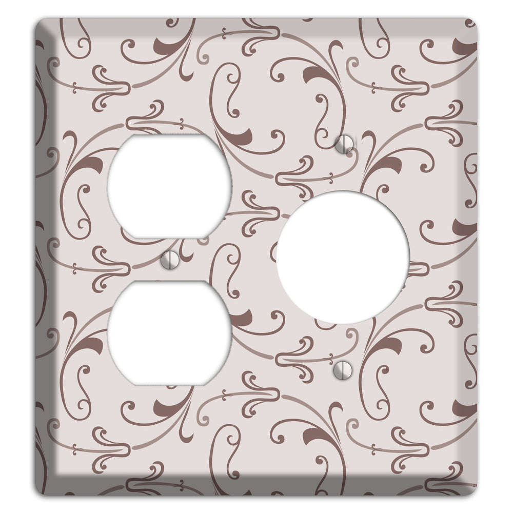 Mauve Victorian Sprig Duplex / Receptacle Wallplate