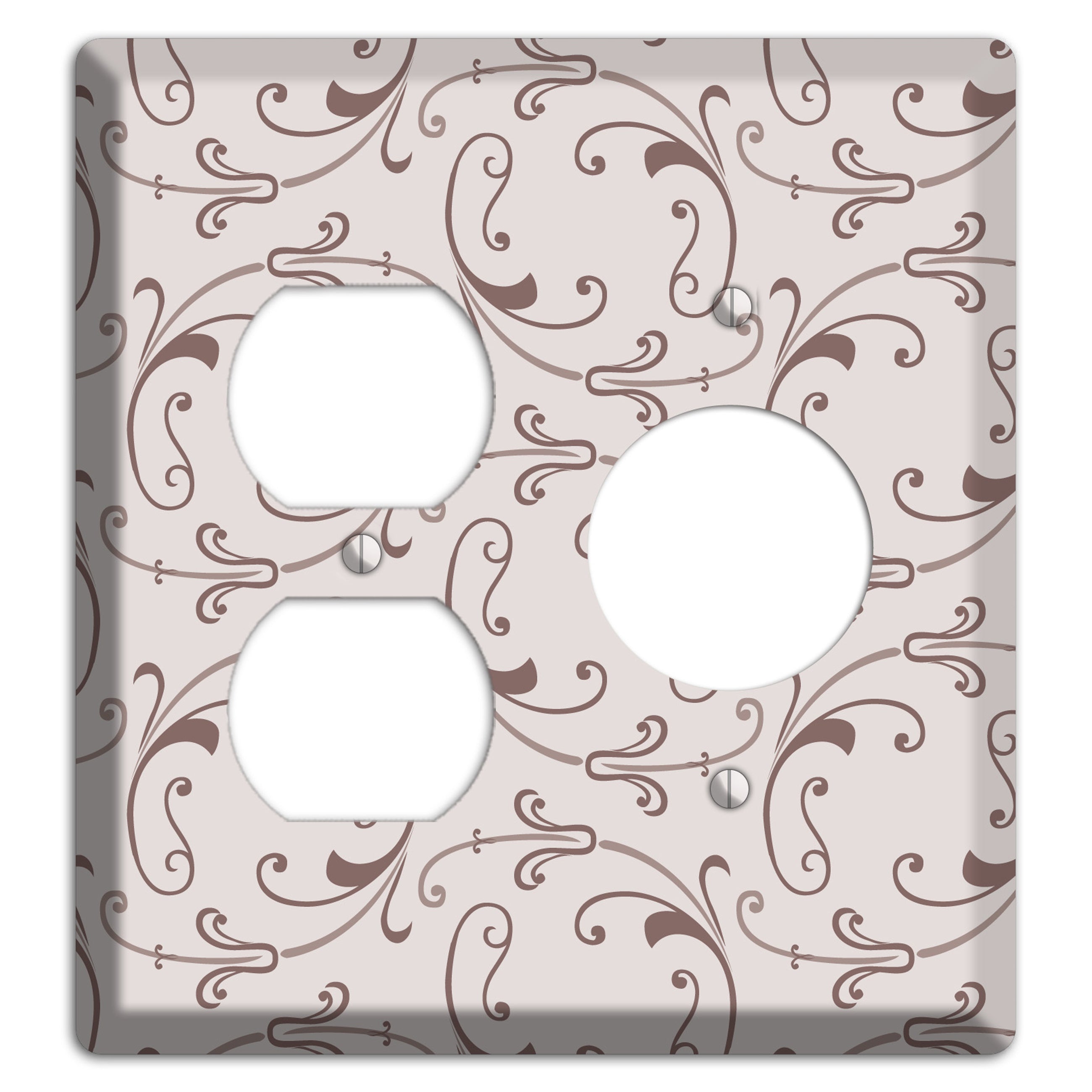 Mauve Victorian Sprig Duplex / Receptacle Wallplate