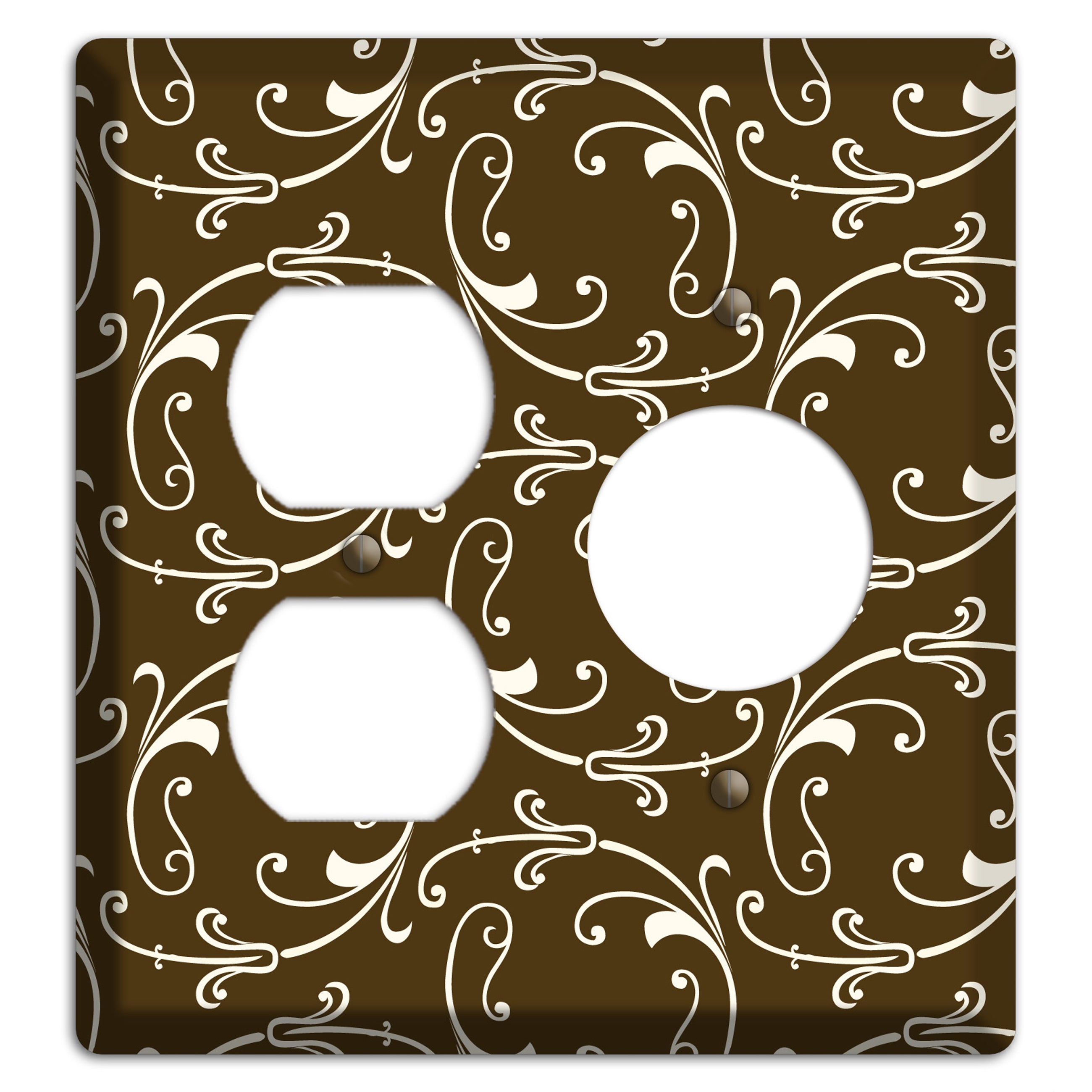 Brown Victorian Sprig Duplex / Receptacle Wallplate