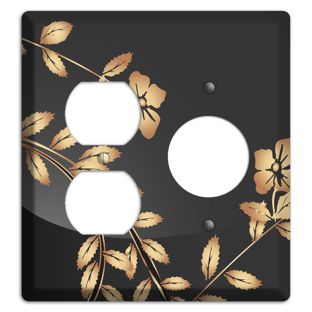 Black Sprig Duplex / Receptacle Wallplate