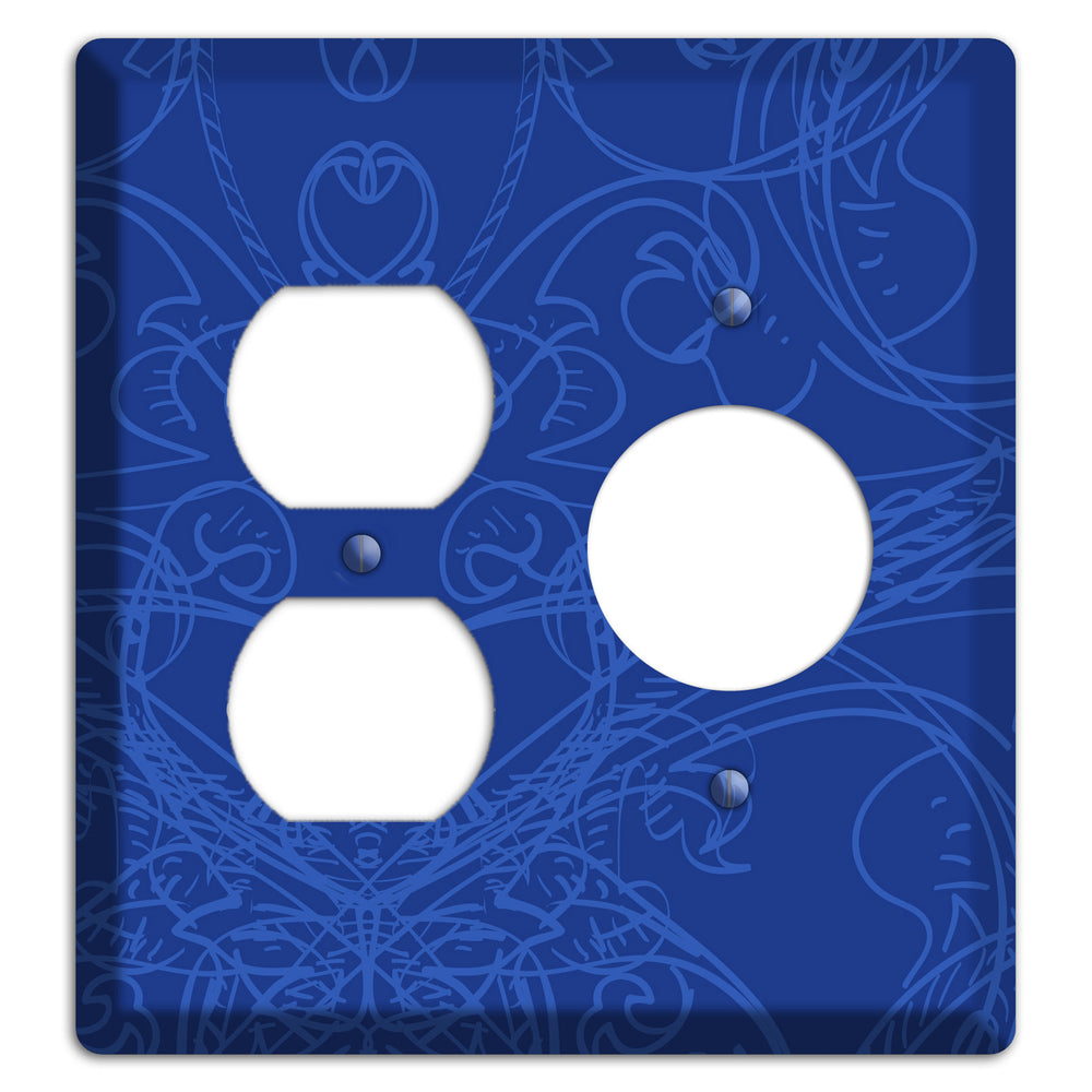 Blue Deco Sketch Duplex / Receptacle Wallplate