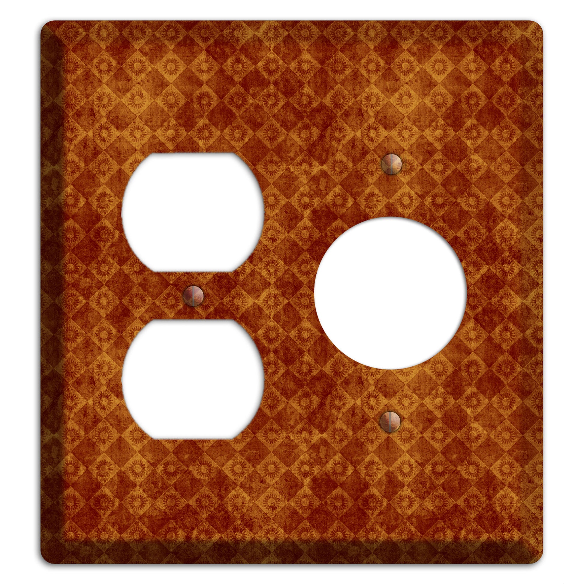 Maroon Diamond Circles Duplex / Receptacle Wallplate