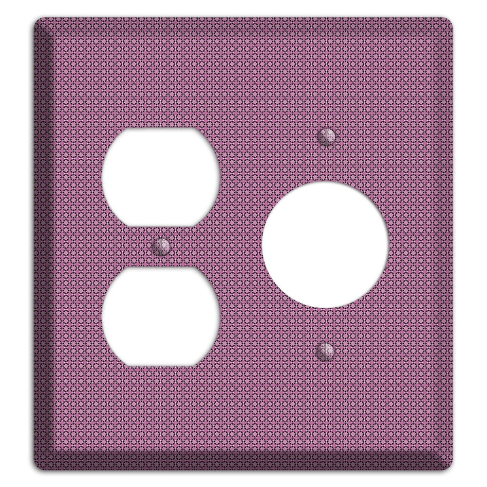 Multi Plum Tiled Tiny Foulard Duplex / Receptacle Wallplate