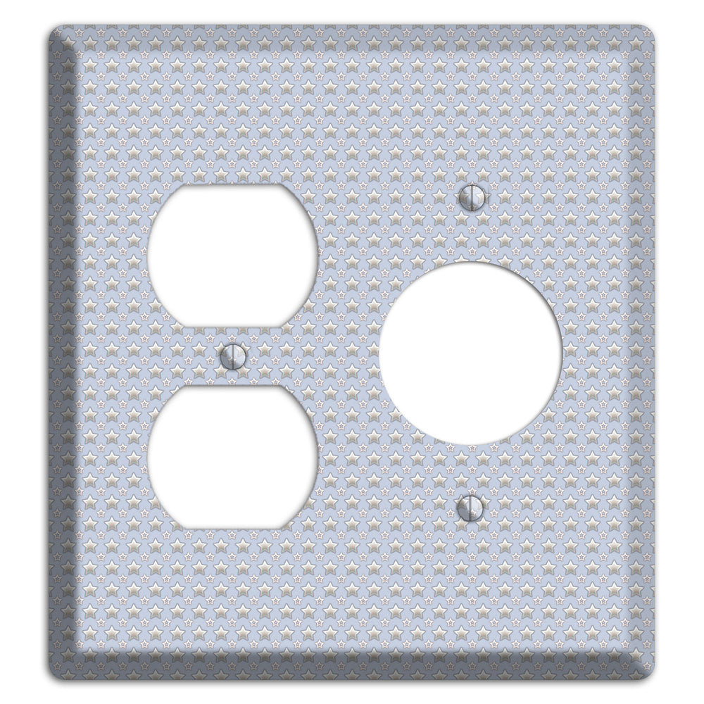 Grey Stars Duplex / Receptacle Wallplate