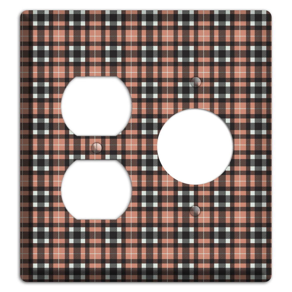 Light Brown Plaid Duplex / Receptacle Wallplate