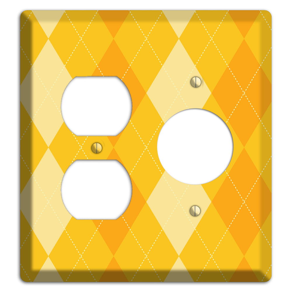 Yellow Argyle Duplex / Receptacle Wallplate