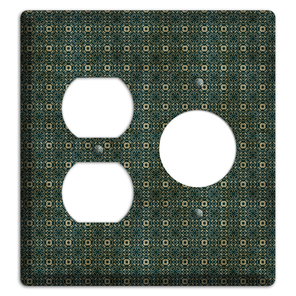 Dark Green Grunge Tapestry Duplex / Receptacle Wallplate