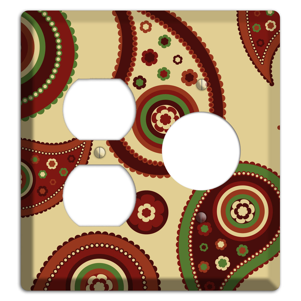 Beige Paisley Duplex / Receptacle Wallplate
