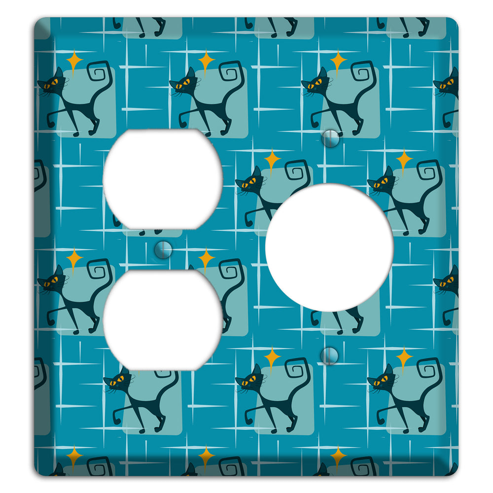 Teal Kitties Duplex / Receptacle Wallplate